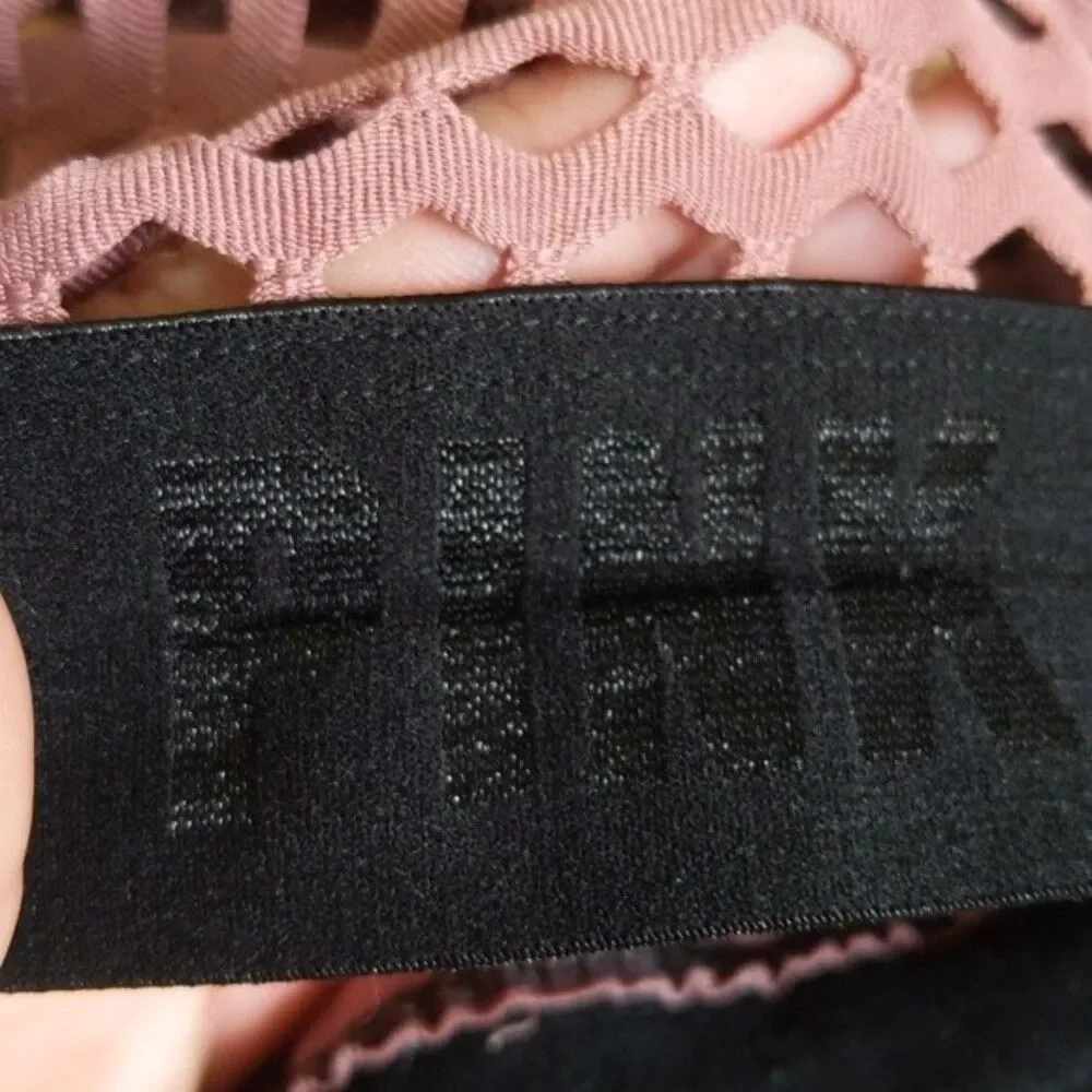 PINK Victoria's Secret Ultimate Unlined dusty rose & black snakeskin print L
